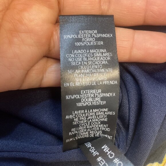 Jessica Howard Women's Plus Navy Blue Yellow Flowers A Line Dress Size 16 W - Picture 12 of 12